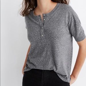 Madewell Rivet&Thread Heathered Henley Tee Gry XS